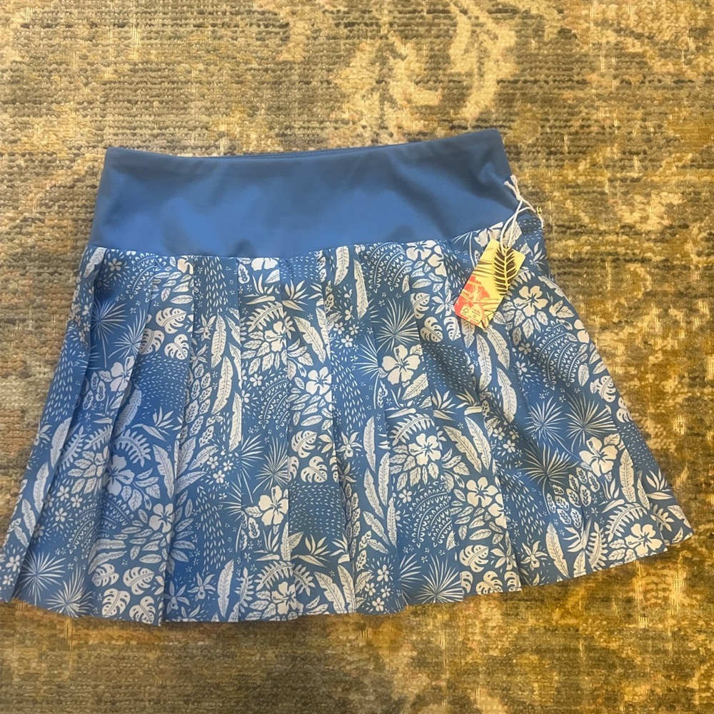 Tommy Bahama Blue Floral Print Athletic Skort